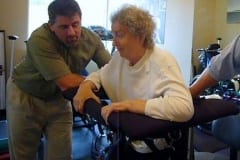 Caregiver with Gait Harness System client