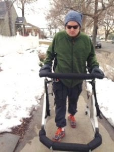 Walking outside with the Gait Harness System