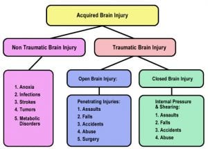 types of brain injury chart